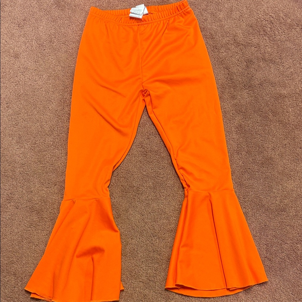 SHEIN Vibrant Orange Flared Kids Leggings